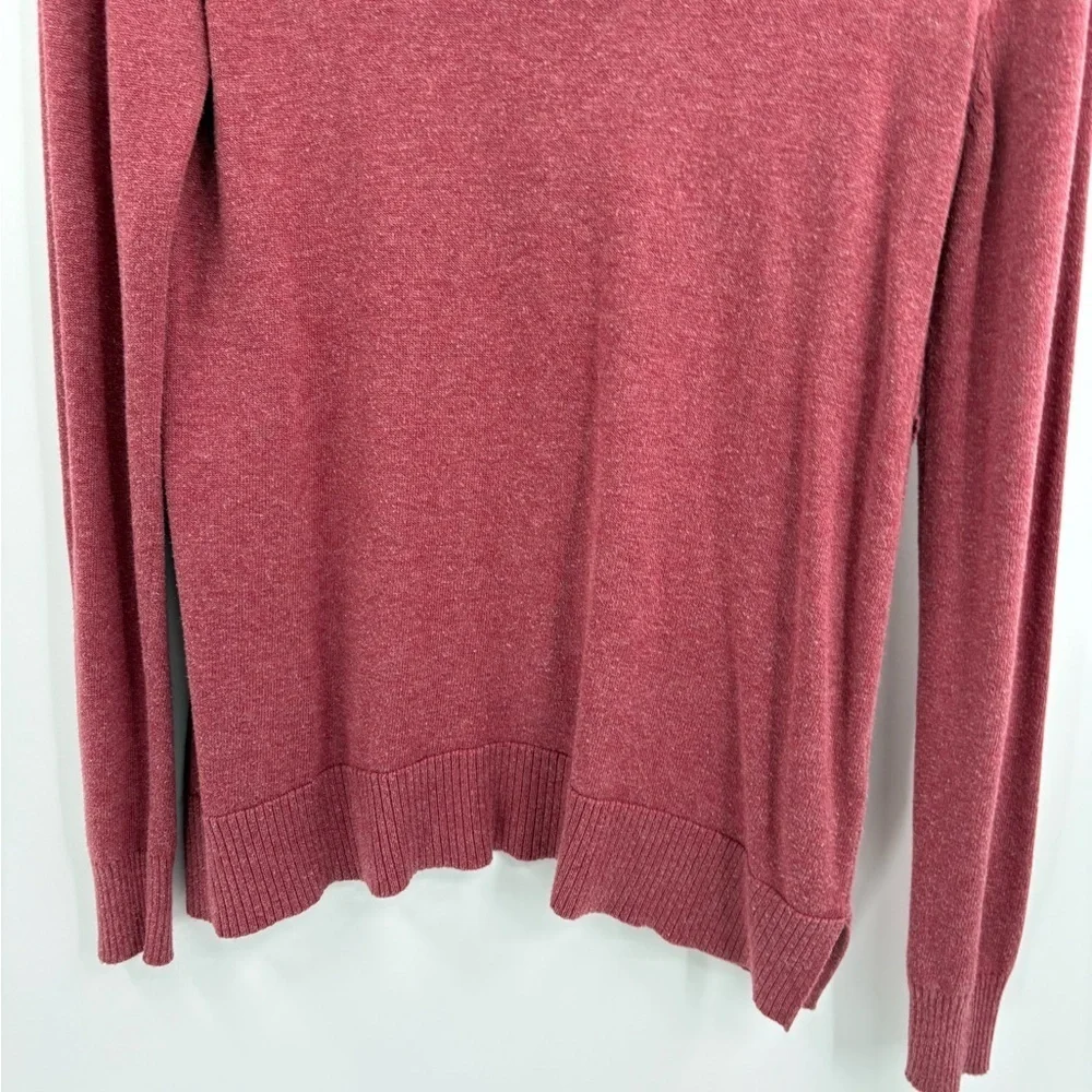 Lilla p long sleeve asymmetrical hem sweater cotton modal red overlapping small